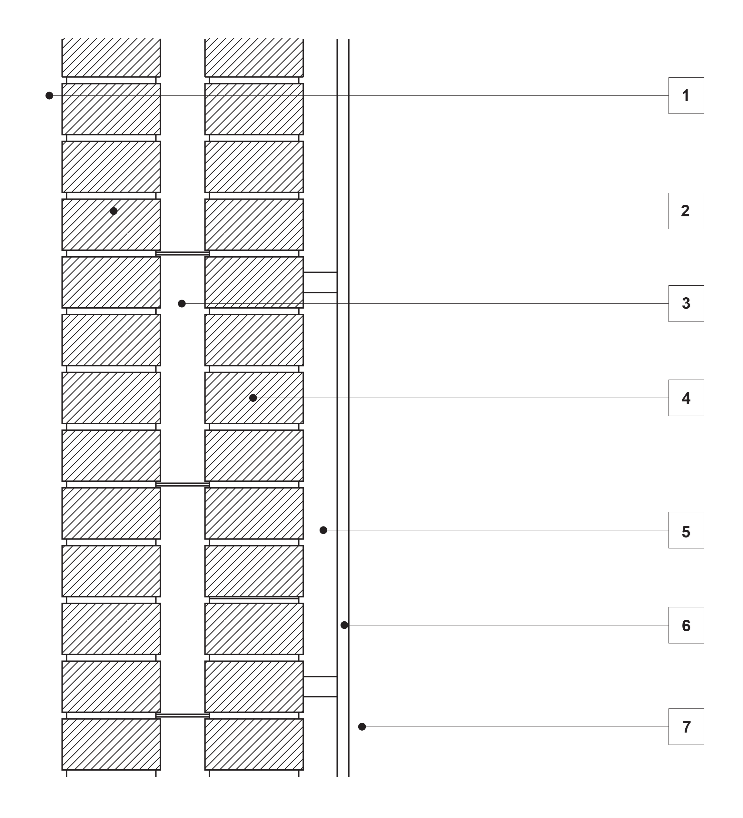 Figure S37C1b: Cavity masonry - 20 mm to 50 mm cavity, 10 mm internal plaster on battens or furring channels